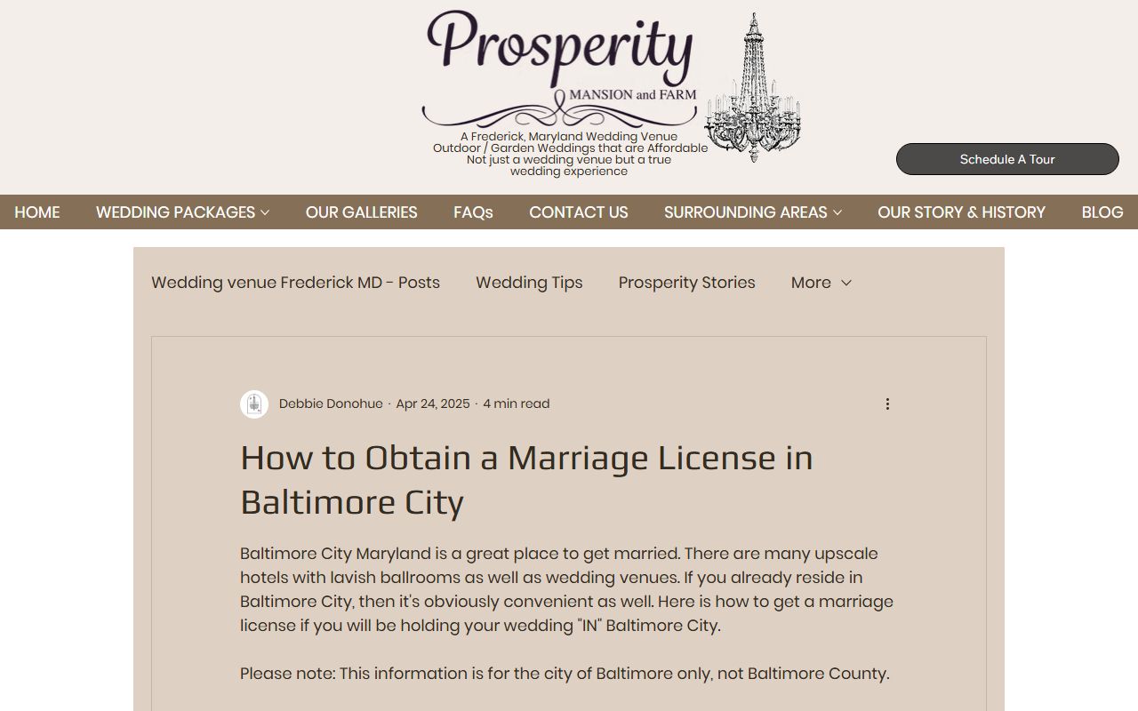 Guide to getting a marriage license in Baltimore City Maryland