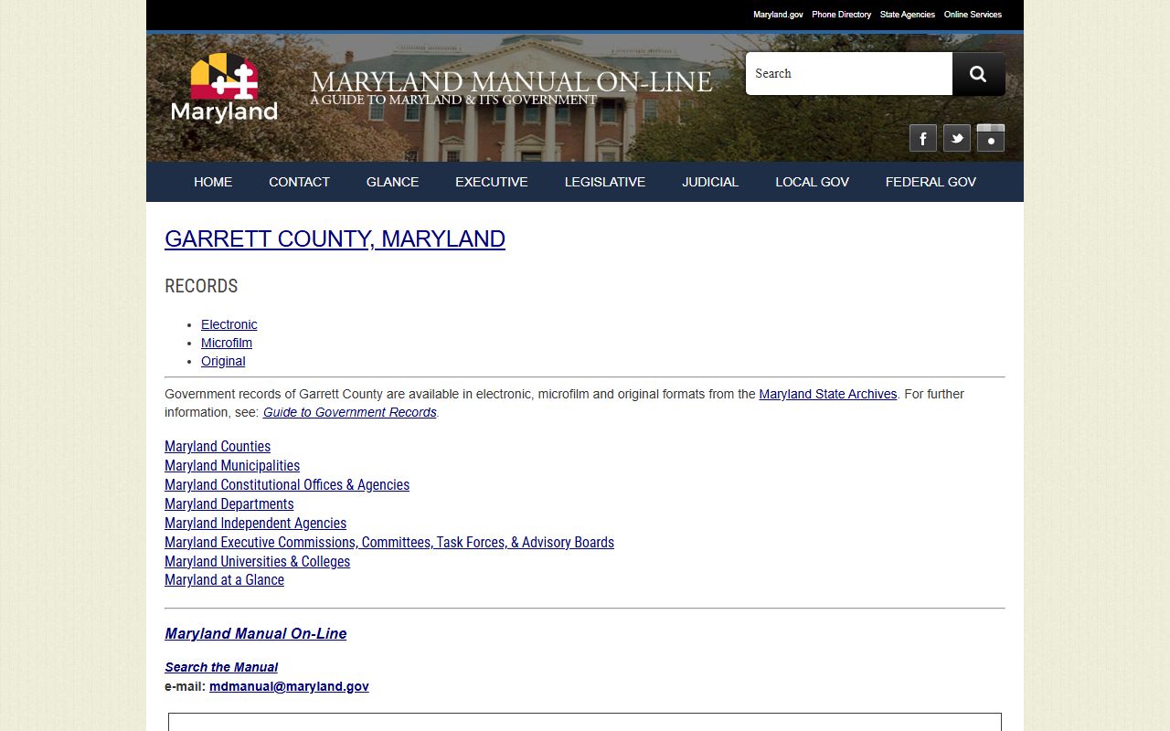 Garrett County Circuit Court official page